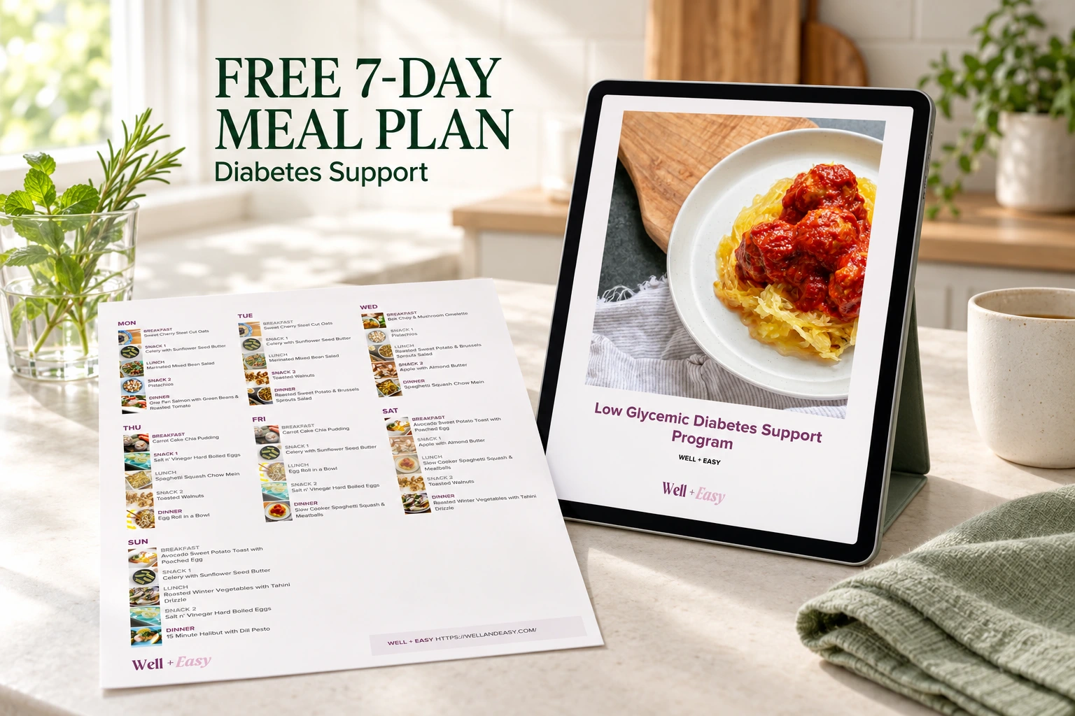 Free 7-Day Diabetes Support Meal Plan